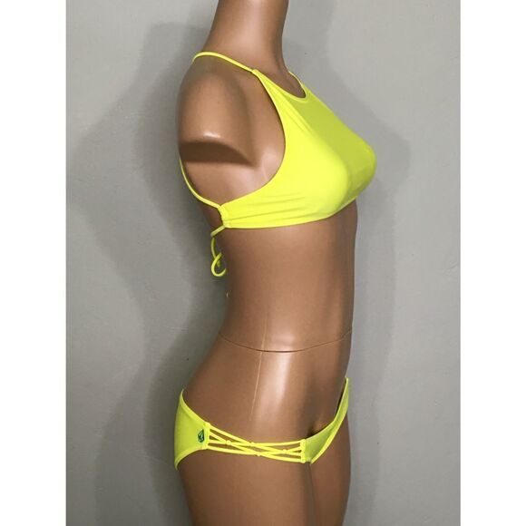 New. Volcom yellow Strappy bikini. - Picture 3 of 7